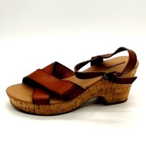 Maurices Womens Fiona Platform Block Heel Ankle Strap Sandal Cushioned Tan Sz 9M